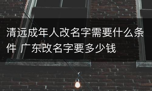 清远成年人改名字需要什么条件 广东改名字要多少钱