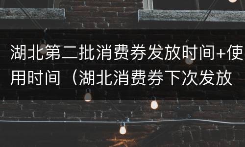 湖北第二批消费券发放时间+使用时间（湖北消费券下次发放时间）