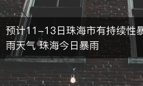 预计11-13日珠海市有持续性暴雨天气 珠海今日暴雨