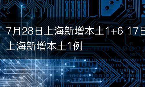 7月28日上海新增本土1+6 17日上海新增本土1例