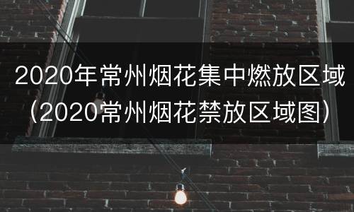 2020年常州烟花集中燃放区域（2020常州烟花禁放区域图）