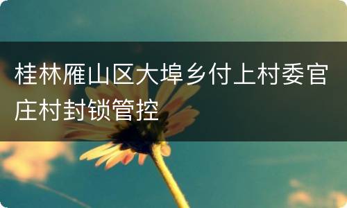 桂林雁山区大埠乡付上村委官庄村封锁管控