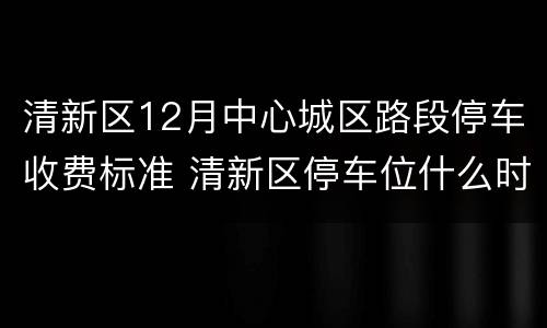 清新区12月中心城区路段停车收费标准 清新区停车位什么时候开始收费