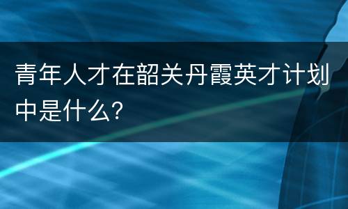 青年人才在韶关丹霞英才计划中是什么？