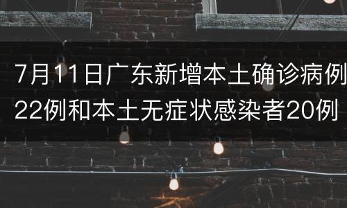 7月11日广东新增本土确诊病例22例和本土无症状感染者20例