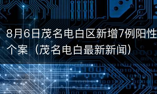 8月6日茂名电白区新增7例阳性个案（茂名电白最新新闻）