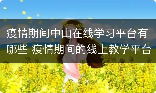 疫情期间中山在线学习平台有哪些 疫情期间的线上教学平台