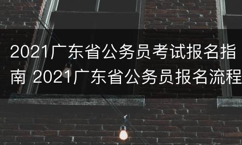 2021广东省公务员考试报名指南 2021广东省公务员报名流程