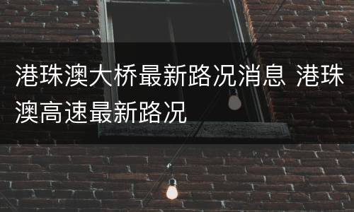 港珠澳大桥最新路况消息 港珠澳高速最新路况