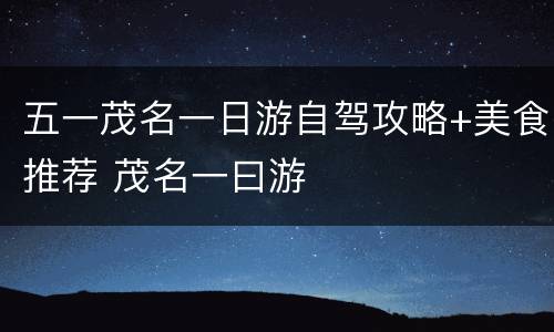 五一茂名一日游自驾攻略+美食推荐 茂名一曰游