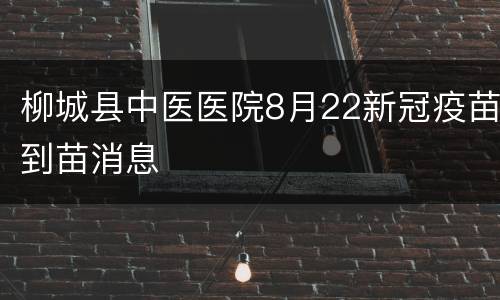 柳城县中医医院8月22新冠疫苗到苗消息