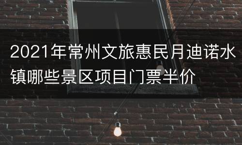2021年常州文旅惠民月迪诺水镇哪些景区项目门票半价