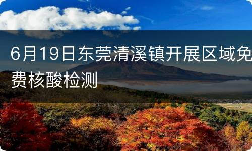6月19日东莞清溪镇开展区域免费核酸检测