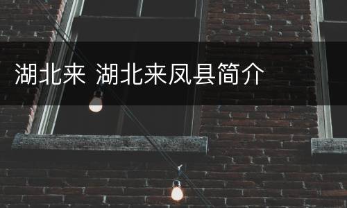 湖北来 湖北来凤县简介