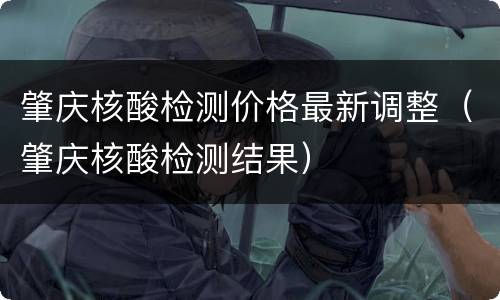 肇庆核酸检测价格最新调整（肇庆核酸检测结果）