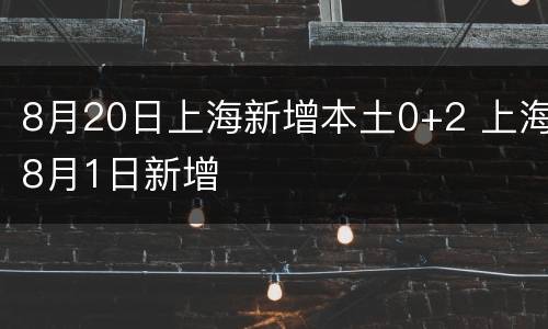 8月20日上海新增本土0+2 上海8月1日新增
