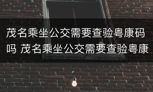 茂名乘坐公交需要查验粤康码吗 茂名乘坐公交需要查验粤康码吗怎么查
