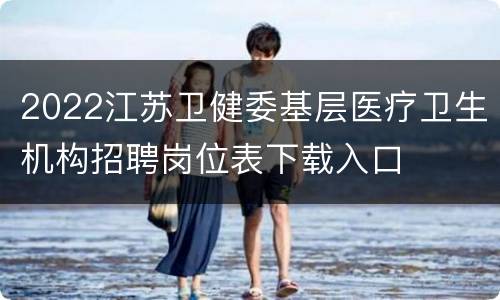 2022江苏卫健委基层医疗卫生机构招聘岗位表下载入口