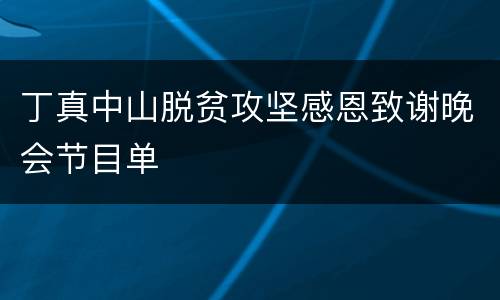 丁真中山脱贫攻坚感恩致谢晚会节目单