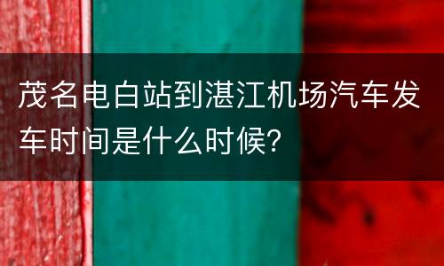 茂名电白站到湛江机场汽车发车时间是什么时候？