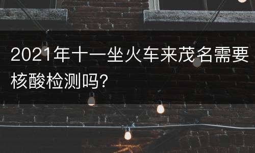 2021年十一坐火车来茂名需要核酸检测吗？