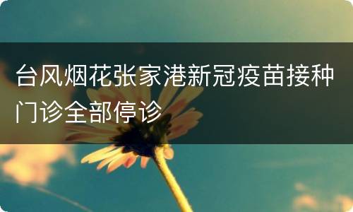 台风烟花张家港新冠疫苗接种门诊全部停诊