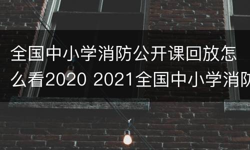 全国中小学消防公开课回放怎么看2020 2021全国中小学消防安全公开课回放入口