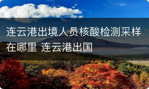 连云港出境人员核酸检测采样在哪里 连云港出国