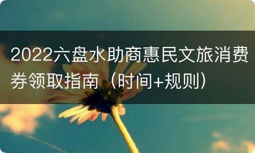 2022六盘水助商惠民文旅消费券领取指南（时间+规则）