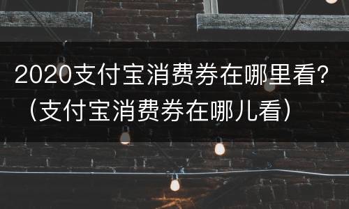 2020支付宝消费券在哪里看？（支付宝消费券在哪儿看）