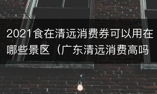 2021食在清远消费券可以用在哪些景区（广东清远消费高吗）