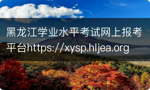 黑龙江学业水平考试网上报考平台https://xysp.hljea.org.cn/login