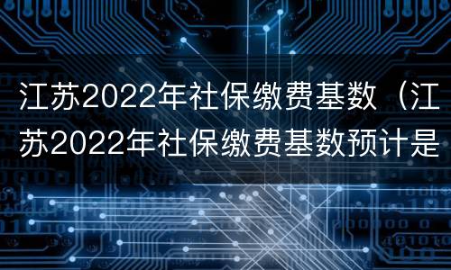 江苏2022年社保缴费基数（江苏2022年社保缴费基数预计是多少）
