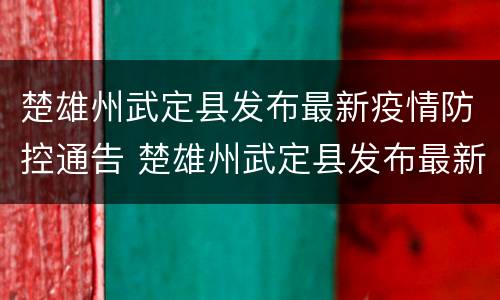 楚雄州武定县发布最新疫情防控通告 楚雄州武定县发布最新疫情防控通告通知