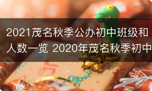 2021茂名秋季公办初中班级和人数一览 2020年茂名秋季初中分布在图