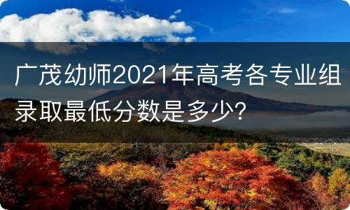 广茂幼师2021年高考各专业组录取最低分数是多少？