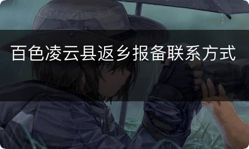 百色凌云县返乡报备联系方式