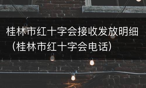 桂林市红十字会接收发放明细（桂林市红十字会电话）