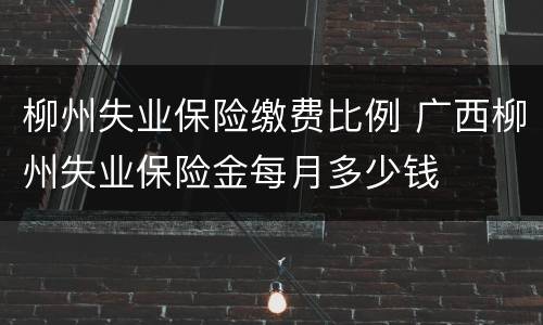 柳州失业保险缴费比例 广西柳州失业保险金每月多少钱