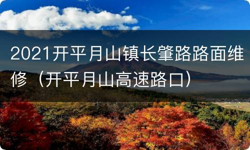2021开平月山镇长肇路路面维修（开平月山高速路口）