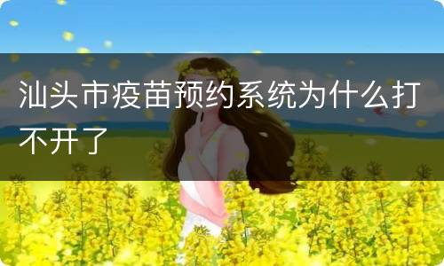 汕头市疫苗预约系统为什么打不开了