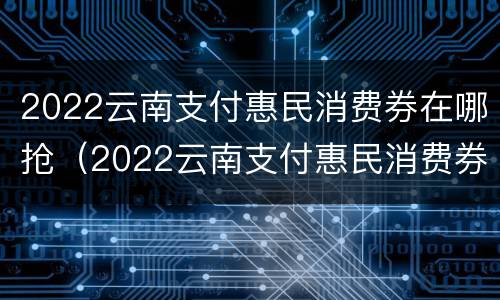 2022云南支付惠民消费券在哪抢（2022云南支付惠民消费券在哪抢券）