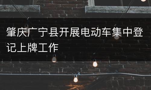肇庆广宁县开展电动车集中登记上牌工作