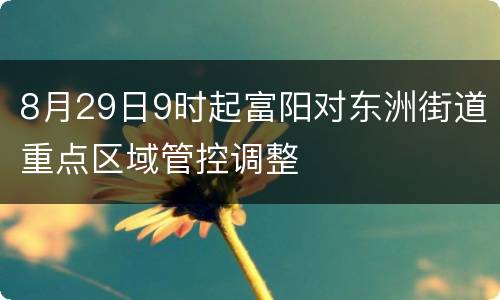 8月29日9时起富阳对东洲街道重点区域管控调整