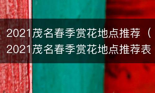 2021茂名春季赏花地点推荐（2021茂名春季赏花地点推荐表）