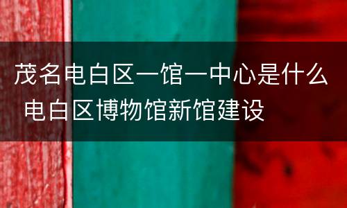 茂名电白区一馆一中心是什么 电白区博物馆新馆建设