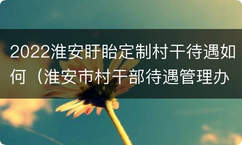 2022淮安盱眙定制村干待遇如何（淮安市村干部待遇管理办法）