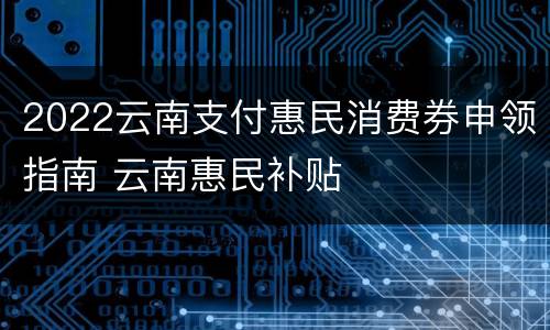 2022云南支付惠民消费券申领指南 云南惠民补贴