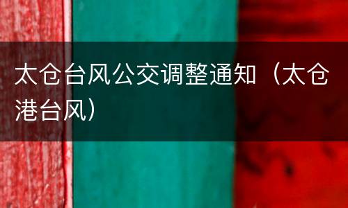 太仓台风公交调整通知（太仓港台风）
