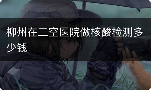 柳州在二空医院做核酸检测多少钱